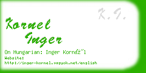 kornel inger business card